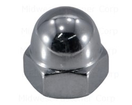 Midwest Fastener® Chrome Acorn Fine Cap Nut - Metric