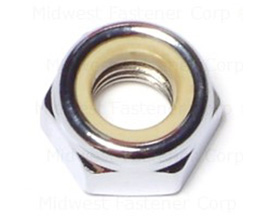 Midwest Fastener® Chrome-Plated Fine-Thread Nylon Insert Lock Nuts  - Metric