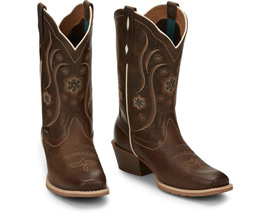 Justin® Women's Jessa Western Boots in Brown Buffalo