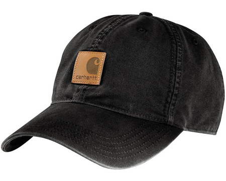 Carhartt® Odessa Leather Patch Cotton Snapback Hat - Black / Brown