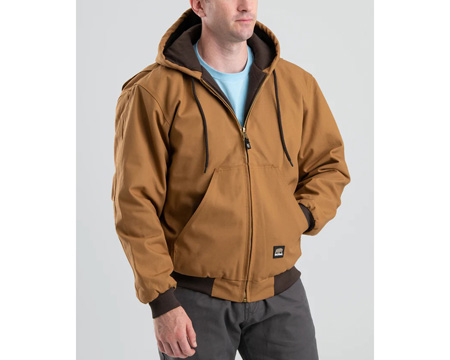 Berne® Men's Heritage Hooded Duck Active Work Jacket - Brown