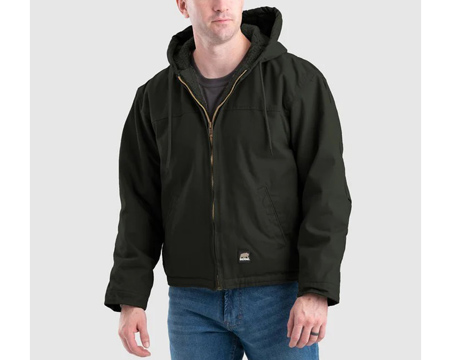 Berne® Men's Heartland Washed Duck Hooded Work Coat - Moss Green