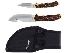 Uncle Henry® 2-piece Fixed Blade Hunting Knife Set with Staglon™ Handles