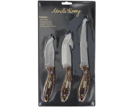 Uncle Henry® 3-piece Fixed Blade Hunting Knife Set with Staglon Handles