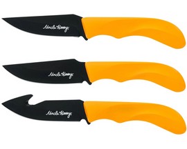 Uncle Henry® 3-piece Fixed Blade Hunting Knife Set with Orange ABS Handles