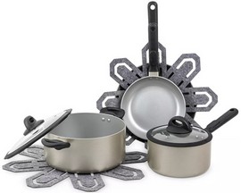Brooklyn Steel Co. 8-piece Ultraviolet Nonstick Cookware Set - Silver