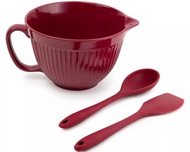 Brooklyn Steel Co. 3-piece Melamine Mixing Bowl Set - Red