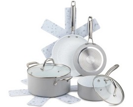 Brooklyn Steel Co. 8-piece Mars Non-Stick Aluminum Cookware Set - Gray