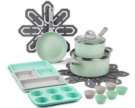 Brooklyn Steel Co. 20-piece Zodiac Nonstick Cookware & Bakeware Set - Teal