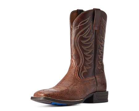 Ariat® Men's Reckoning Western Boot - Dark Tabac Smooth Quill Ostrich