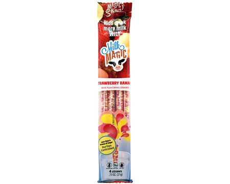 Milk Magic® 4-pack Milk Flavoring Straws - Strawberry Banana