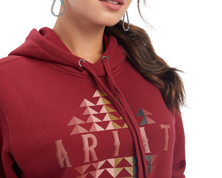 Ariat® Women's REAL Beartooth Hoodie in Rouge Red