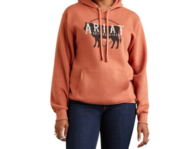 Ariat® Women's REAL Branded Logo Hoodie in Aragon