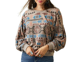 Ariat® Women's Rainbow Vista Sweatshirt in Brazil Nut Heather