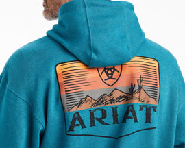 Ariat® Men's Desert Sun Sweatshirt in Ocean Depths Heather