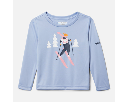 Columbia® Girls Toddler Mirror Rock Long Sleeve Graphic T-Shirt in Empress Foxy Slopes