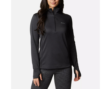 Columbia® Women's Park View Grid 1/2 Zip Fleece Pullover Jacket in Black