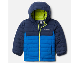 Columbia® Boys' Toddler Powder Lite Hooded Jacket in Bright Indigo/Collegiate Navy