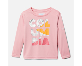 Columbia® Girls' Mirror Rock Long Sleeve Graphic Shirt in Pink Orchid