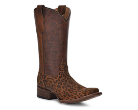 Youth Leopard Foot Brown Square Toe Western Boots Corral Boots®