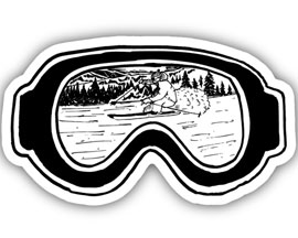 Stickers Northwest® Ski Goggles Sticker on White Background