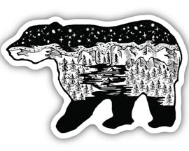 Stickers Northwest® Bear Scene Sticker on Black Background