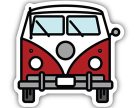 Stickers Northwest® VW Bus Sticker on White Background