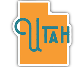 Stickers Northwest® Utah State Sticker on White Background