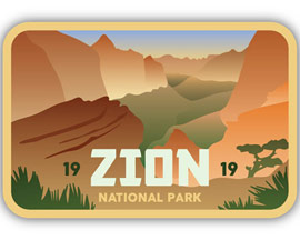 Stickers Northwest® Zion National Park Rectangular Sticker