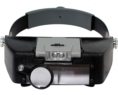 Sona Enterprises® Illuminated Dual Lens Flip-In Head Magnifier
