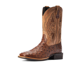 Ariat® Men's Dagger Western Boots in Dark Tabac Full Quill Ostritch