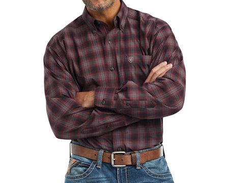 Ariat® Men's Pro Series William Stretch Classic Fit Shirt in Zinfandel