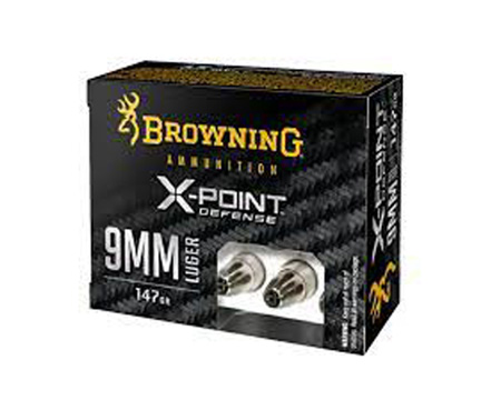 Browning® 9mm Luger X-point HP 147-grain Defense Ammo - 20 rounds