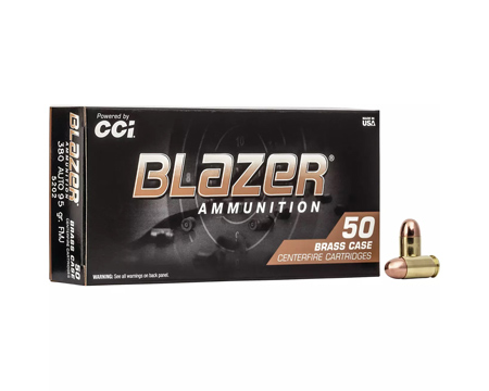 Blazer® by CCI® 380 Auto Brass FMJ 95-grain Target Ammo - 50 rounds