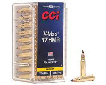 CCI® 17 HMR Hornady® V-Max Polymer Tip 17-grain Hunting Ammo - 50 rounds