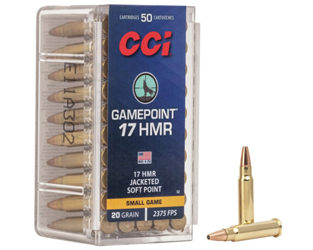 CCI® 17 HMR Gamepoint Jacketed Soft Point 20-grain Hunting Ammo - 50 rounds