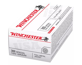 Winchester® 38 Special FMJ 130-grain Target Ammo - 50 rounds