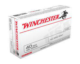 Winchester® 40 S&W FMJ 180-grain Target Ammo - 50 rounds