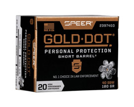 Speer® 40 S&W Gold Dot Jacketed HP 180-grain Defense Ammo - 20 rounds