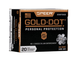 Speer® 40 S&W Gold Dot Jacketed HP 165-grain Defense Ammo - 20 rounds