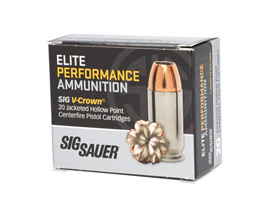 SigSauer® 40 S&W Elite Performance V-Crown Jacketed HP 165-grain Defense Ammo - 20 rounds