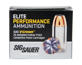 SigSauer® 45 Auto Elite Performance V-Crown Jacketed HP 200-grain Defense Ammo - 20 rounds