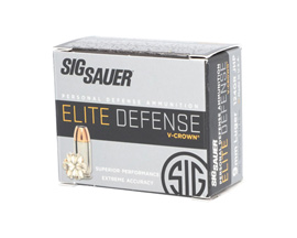 SigSauer® 9mm Luger Elite Defense V-Crown Jacketed HP 124-grain Defense Ammo - 20 rounds