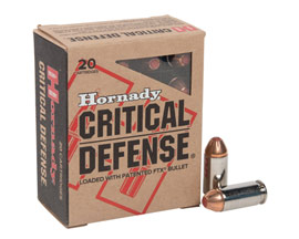 Hornady® 40 S&W Critical Defense FTX 165-grain Defense Ammo - 20 rounds