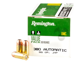Remington® 380 Auto UMC Jacketed HP 88-grain Target Ammo Value Pack - 100 rounds