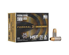 Federal® 9mm Luger Personal Defense HST Jacketed HP 124-grain Premium Defense Ammo - 20 rounds