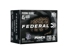 Federal® 45 Auto Personal Defense Punch Jacketed HP 230-grain Defense Ammo - 20 rounds