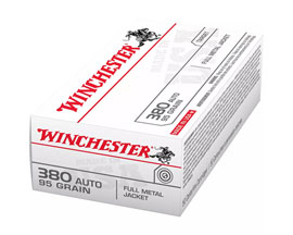 Winchester® 380 Auto FMJ 95-grain Target Ammo - 50 rounds
