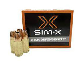 Sim-X® 9mm DefenseCore HP 45-grain Defense Ammo - 20 rounds