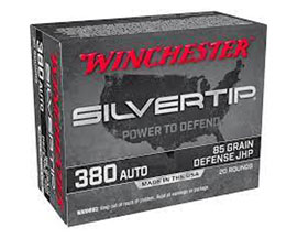 Winchester® 380 Auto Silvertip JHP 85-grain Defense Ammo - 20 rounds
